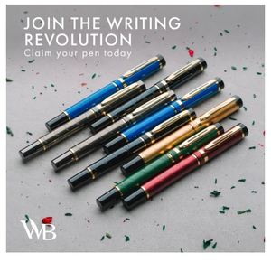 Wordsworth & Black Primori Fountain <b>Pen</b> Set Black Gold Medium Nib Gift Case 24 Ink Cartridges <b>Refill</b> Converter Manual - Product Image 2