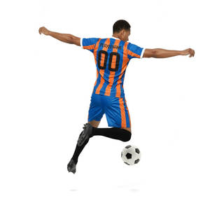 Nuevas camisetas de fútbol personalizadas de alta calidad unisex, a rayas, transpirables, con protección UV, conjuntos de uniformes de fútbol. - Product Image 3