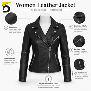 Chaqueta de Cuero PU Acolchada Reversible para Mujer, Impermeable, Resistente al Viento, Transpirable, Ecológica, Ajustada, de Cuero Vacuno - Product Image 6