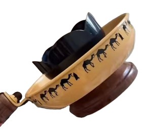 Quemador de incienso Bakhoor con diseño de camello, amarillo, con mango de madera, quemador de incienso de metal, quemador de abeto con tallado, quemador de exportación, soporte para incienso Dhoop - Product Image 3