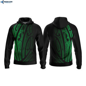 Sweat-shirt à capuche bordeaux pour homme, coupe classique, imprimé, color block, poche, manches raglan, respirant, tricoté, service OEM - Product Image 3
