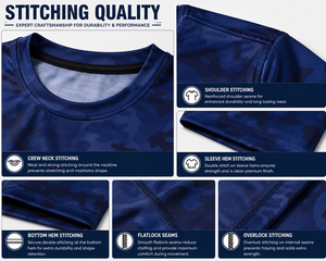 Camiseta de Manga Corta para Hombre, Azul con Letras, Corte Holgado, Secado Rápido, Deportiva, Tejida, 100% Algodón, Cuello Redondo - Product Image 6