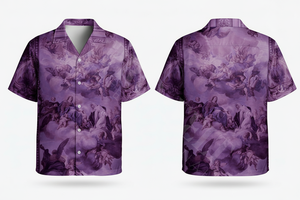 เสื้อเชิ้ตเดรสแขนสั้นพิมพ์ลายวินเทจสำหรับผู้ชาย ออกแบบเองได้ สวมใส่สบายๆ ในฤดูร้อน - Product Image 6