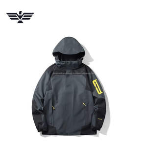 Veste d'extérieur pour homme en toile fine avec logo personnalisé, coupe droite, imperméable et coupe-vent, style urbain, service OEM, color-block, utilitaire - Product Image 1