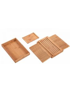 Guide de découpe de pain en bambou naturel avec plateau à miettes, planche à découper pliable en bois pour cuisine, hôtel, vente en gros - Product Image 5