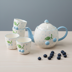 Juego de Tetera de Porcelana Fina de Primera Calidad 3460983SETC-1.0 NUEVO CON 4 TAZAS - Product Image 1