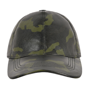 Custom Genuine Napa Leather Camouflage Baseball Cap Unisex Camo Printed Leather Sports Cap Adjustable Real Leather Hat Wholesale - Product Image 1