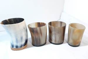 Luxury New Short Glass Drinkware <b>Set</b> with Buffalo Horn Tankard & Stand for <b>Wine</b> & Beer - Product Image 3