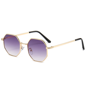 LMAMBA 2333 Nuevas Gafas de Sol de Moda Versátiles Estilo Vintage de Alta Calidad Unisex de Lujo con Logotipo Personalizado de Metal Poligonal para Mujer y Hombre - Product Image 3