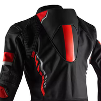 Traje de Motocicleta de Cuero Personalizado para Hombre, Negro y Rojo, Mono de MotoGP con Protectores Homologados CE, Traje de Carreras de Cuero para Motocicleta