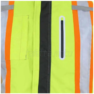 Veste de sécurité pour homme, réfléchissante, haute visibilité, à capuche, veste bomber haute visibilité avec poches et fermeture éclair, imperméable - Product Image 3