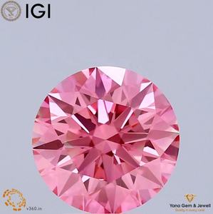 Diamant rond de 8,11 mm cultivé en laboratoire CVD, 2,00 carats, avec certificat IGI, clarté VS2, couleur rose vif fantaisie, pour bijoux uniques - Product Image 1