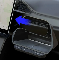 Nouvel Organisateur de Console Centrale Noir en ABS avec Bouton pour Model 3/Y 2021-2023 (Rétrofit/Amélioration)