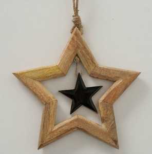 Wooden Star Handmade Hanging Ornament Eco-Friendly <b>Christmas</b> & Festival Decoration for Home Window - Product Image 1