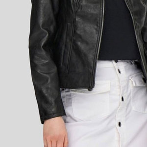 Custom Logo Genuine Leather Ladies Jackets Best Design Cropped Women's Leather Jackets Breathable Wholesale OEM Customized - Product Image 4