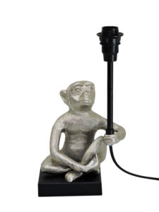 Base de Lámpara de Mesa Silver Monkey - Lámpara de Escritorio Decorativa con Forma de Chimpancé Sentado - Acabado en Plata Antigua - Adorno Original para Decoración del Hogar - Product Image 3