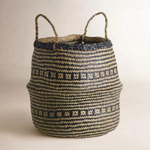 Panier en jonc de mer à motifs variés, fait main, panier de rangement, vente en gros, écologique, fabriqué au Vietnam - Product Image 4