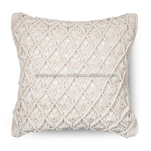 <b>Boho</b> Luxury <b>Cushion</b> <b>Covers</b> Decorative Pillow <b>Cover</b> Home Stylish Cotton Hand Knitted Macrame Pillow Case From India - Product Image 6