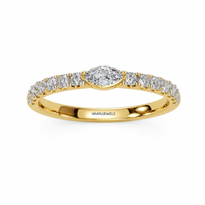 Elegante Anillo de Compromiso y Boda Clásico con Diamantes Marquise Cultivados en Laboratorio con Certificación IGI, Piedras Laterales de Diamantes, Oro de 10K, 14K, 18K, Plata 925, 935 - Product Image 2