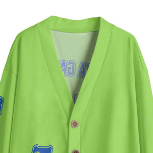 Cárdigan Casual Universitario para Mujer, con Letras Bordadas en la Parte Delantera, Tejido, Mezcla de Lana, Diseño Geométrico - Product Image 6