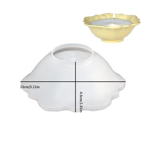 Irregular Lace Lotus Leaf Storage Bowl Aromatherapy Candle Cup Gypsum <b>Resin</b> Candle <b>Silicone</b> <b>Mold</b> - Product Image 6