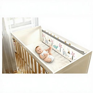 Protector de Cuna Transpirable de Malla para Bebé, 100% Algodón Orgánico, Tejido, Estampado, con Certificación CPC, de Annamar Clothing - Product Image 1