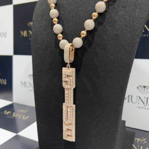 Collar Personalizado con Letras y Números, Chapado en Oro Rosa, Estilo Miami Cuban Link, Hiphop, con Diamantes Moissanite VVS, Colgantes y Dijes Finos para Unisex - Product Image 5