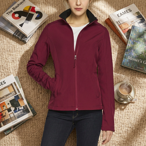 Veste matelassée pour homme grande taille, bordeaux, col montant, fermeture éclair, coupe ajustée, décontractée, hiver, isolée, polyester, fourrure de mouton - Product Image 1