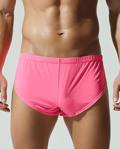 Men Knitted Solid Color Casual Loungewear Shorts Mid Rise Smooth Plain Dyed Spandex Polyester All Seasons - Product Image 2