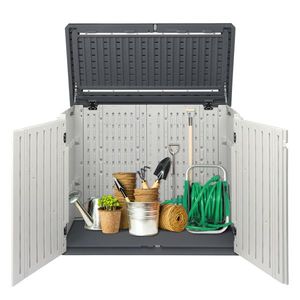 Armadio da Esterno Bloccabile da 34 Cu Ft con Design Orizzontale per Bidoni della Spazzatura, Tosaerba e Altri Oggetti da Esterno - Product Image 4