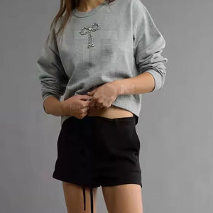 Sweat-shirt élégant pour femmes avec strass, en coton, tendance, mode quotidienne - Product Image 4