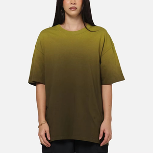 Camiseta al por mayor personalizada de algodón 100% oversize unisex para mujer, con hombros caídos, básica, holgada, informal - Product Image 1