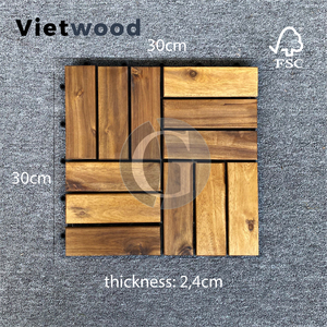Baldosas de Madera de Acacia Sólida Entrelazadas para Jardín, Balcón y Patio - Product Image 5