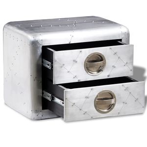 Aerei Vintage Airman stile aviatore tavolo terminale con 2 cassetti di stoccaggio - Product Image 3