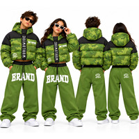 Ensemble de survêtement 2 pièces pour enfants, veste matelassée et pantalon, rose camouflage, hiver, garçons et filles, à capuche, chaud, streetwear, OEM