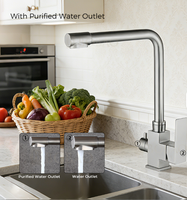 Robinet de cuisine thermostatique électrique moderne à double poignée en acier inoxydable, mitigeur à poser sur comptoir pour usage hôtelier
