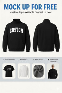 เสื้อสเวตเชิ้ตคอเต่าทรงโอเวอร์ไซส์สีฟ้าอ่อนปักลายตัวอักษรแบบกำหนดเอง แขนเสื้อแบบดรอปโชว์เดอร์ รุ่นใหม่ล่าสุด - Product Image 4