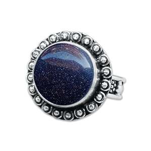 Bague de fiançailles et de mariage artisanale en argent sterling 925, pierre précieuse en pierre de lune bleue étincelante, plaquée argent, au meilleur prix - Product Image 3