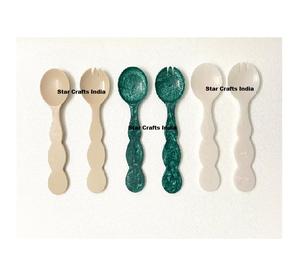 Ensembles d'ustensiles à salade décoratifs en bois de qualité supérieure, tendance et écologiques, avec couverts miroir, compatibles lave-vaisselle, vente en gros - Product Image 4