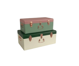 Trending Style Brown Storage Trunks Rectangular Stackable Design Classic Style with Metal Clasps for Sundries Organization - Product Image 4