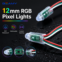 Guirlandes lumineuses LED intelligentes à pixels RGB de 12 mm, adressables, WS2811, étanches IP67, pour l'extérieur, Noël et événements