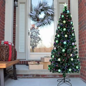 Albero di Natale Artificiale Pre-Illuminato 2,1m con Luci in Fibra Ottica Multicolore, 290 Rami, Decorazione Natalizia Realistica - Product Image 4