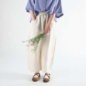 Pantalon plat droit d'été pour femme, 100% coton, fait main en Inde, écologique, taille haute, respirant, style vintage, fermeture élastique, décontracté - Product Image 4