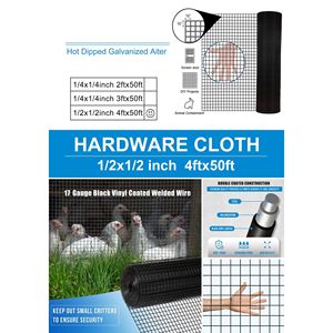 Malla de Alambre de Acero Recubierta de Vinilo Negro de 48 Pulgadas x 50 Pies, Calibre 19, Malla de Alambre Soldada de PVC Negro de 1/2 Pulgada - Product Image 2