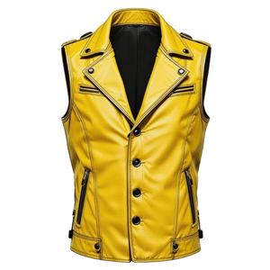 Chaleco de Motociclista de Cuero Genuino de Alta Calidad Personalizado al por Mayor para Hombre con Ajuste Clásico y Construcción Duradera - Product Image 3