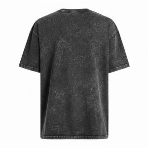 T-shirt personnalisé avec logo imprimé, effet délavé, en jersey 100% coton épais, coupe épaules tombantes, séchage rapide, pour la vente en gros - Product Image 2
