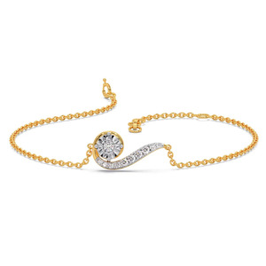 สร้อยข้อมือโซ่ประดับเพชรลายวนหรูหรา - Product Image 1