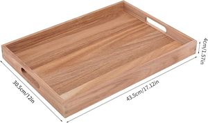 Plateau de service en bois à motif simple, finition décorative, pour un service unique et une décoration intérieure, fabriqué par un fabricant OEM. - Product Image 2