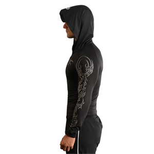 Camiseta de Compresión Personalizada para Hombre, Manga Larga, Color Carbón, Cuello Redondo, Ajustada, para Gimnasio, Entrenamiento, Deporte, Ropa Deportiva, Capa Base - Product Image 3