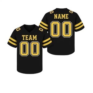 Custom Sublimation American Football Jersey V Neck Quick Dry Polyester Unisex Team Sports Shirt with Name and Number - Product Image 4